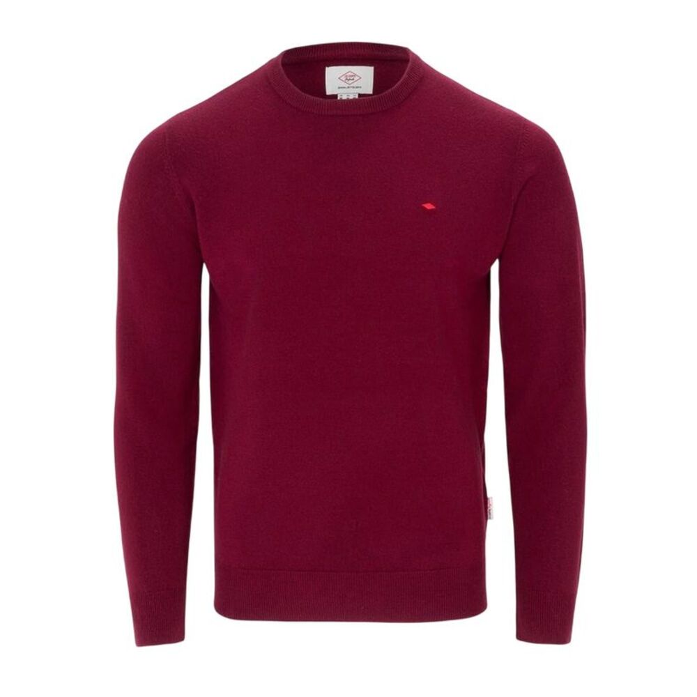 Lee Cooper Mens Crew Neck Long-Sleeved Sweater / Burgundy